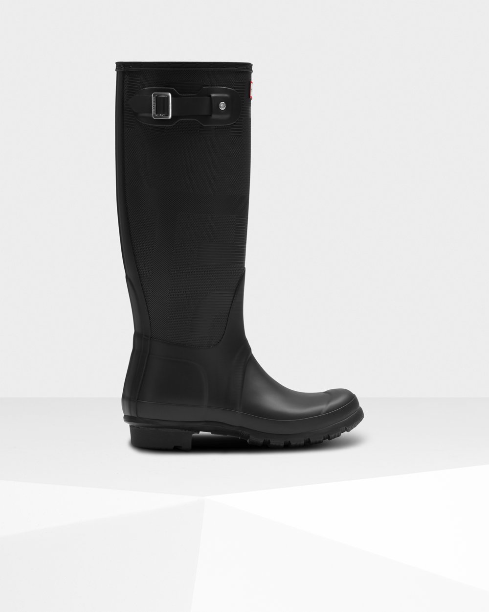 Hunter Original Exploded Logo Texture Tall Rain Boots - Online Womens Black - TIKFJZ826